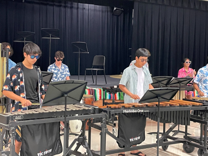 The Wind Ensemble Percussion performs at the Bites & Beats fundraiser for their trip to The Midwest Clinic in Chicago, Illinois.
